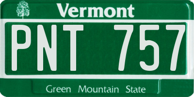 VT license plate PNT757