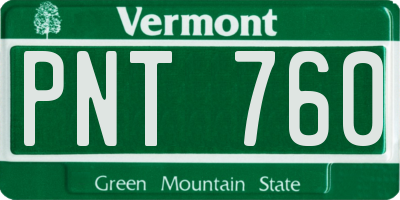 VT license plate PNT760