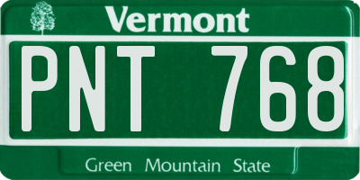 VT license plate PNT768