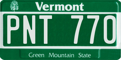 VT license plate PNT770