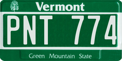VT license plate PNT774