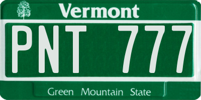VT license plate PNT777