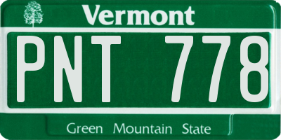 VT license plate PNT778