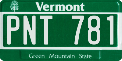 VT license plate PNT781