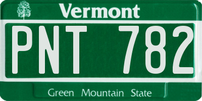 VT license plate PNT782