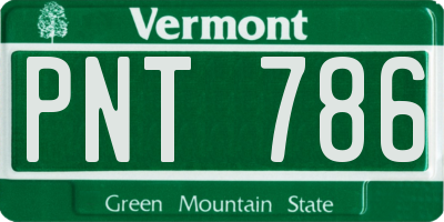 VT license plate PNT786