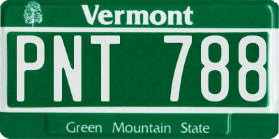 VT license plate PNT788