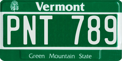 VT license plate PNT789
