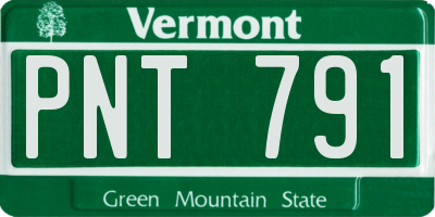 VT license plate PNT791