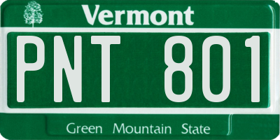 VT license plate PNT801