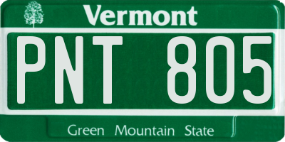 VT license plate PNT805