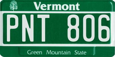 VT license plate PNT806