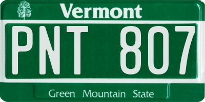 VT license plate PNT807