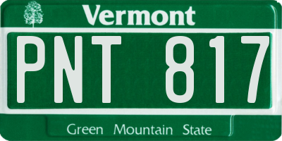 VT license plate PNT817