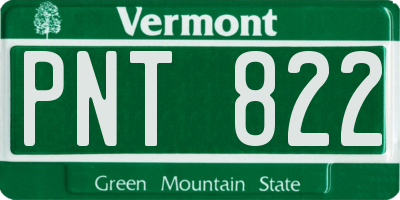 VT license plate PNT822