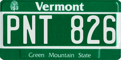 VT license plate PNT826