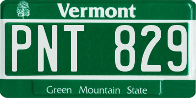 VT license plate PNT829