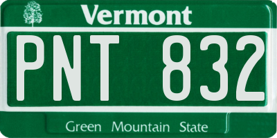 VT license plate PNT832