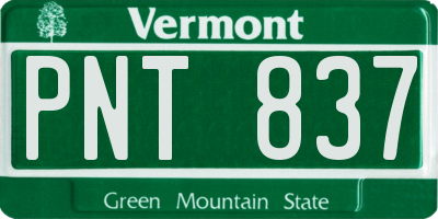 VT license plate PNT837