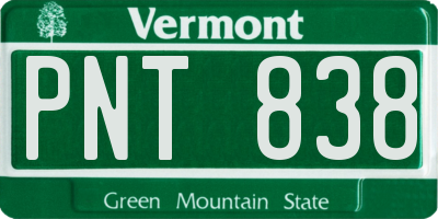 VT license plate PNT838