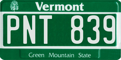 VT license plate PNT839