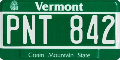 VT license plate PNT842