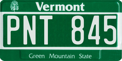 VT license plate PNT845