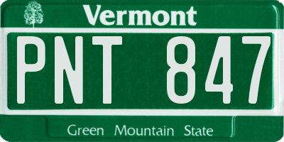 VT license plate PNT847