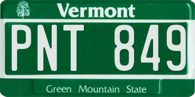 VT license plate PNT849