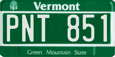 VT license plate PNT851