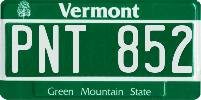 VT license plate PNT852