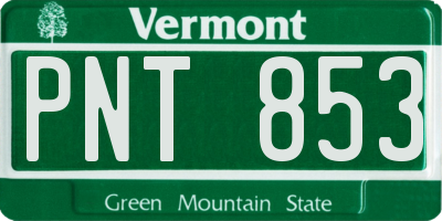VT license plate PNT853
