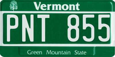 VT license plate PNT855