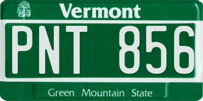 VT license plate PNT856