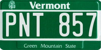 VT license plate PNT857