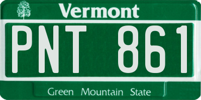 VT license plate PNT861