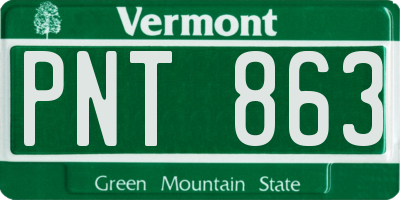 VT license plate PNT863