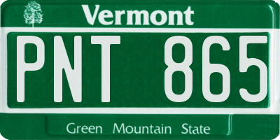 VT license plate PNT865