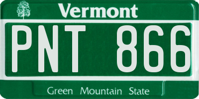 VT license plate PNT866