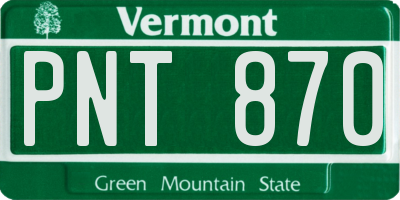 VT license plate PNT870