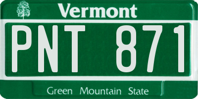 VT license plate PNT871