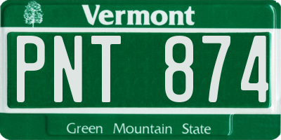 VT license plate PNT874