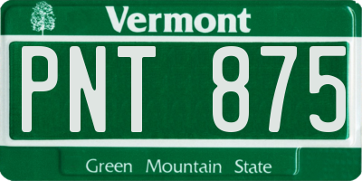 VT license plate PNT875