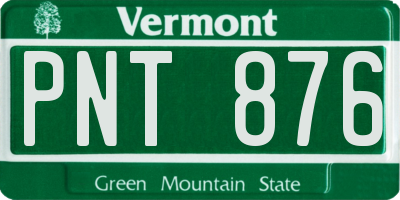 VT license plate PNT876