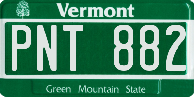 VT license plate PNT882