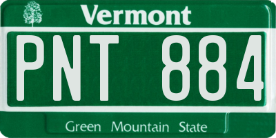 VT license plate PNT884