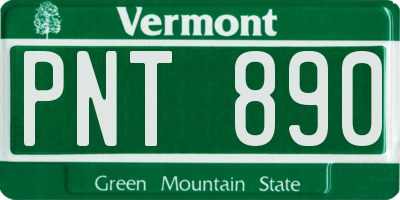 VT license plate PNT890