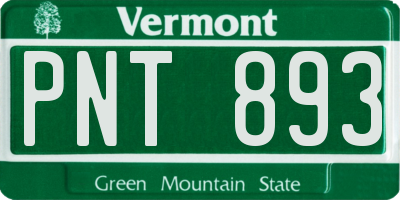 VT license plate PNT893