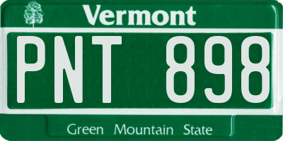 VT license plate PNT898