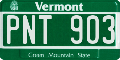 VT license plate PNT903